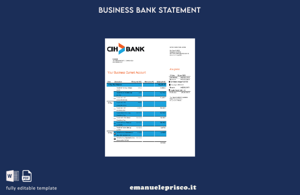 stile verificato Modello di estratto conto aziendale Credit Immobilier Et Hoteli